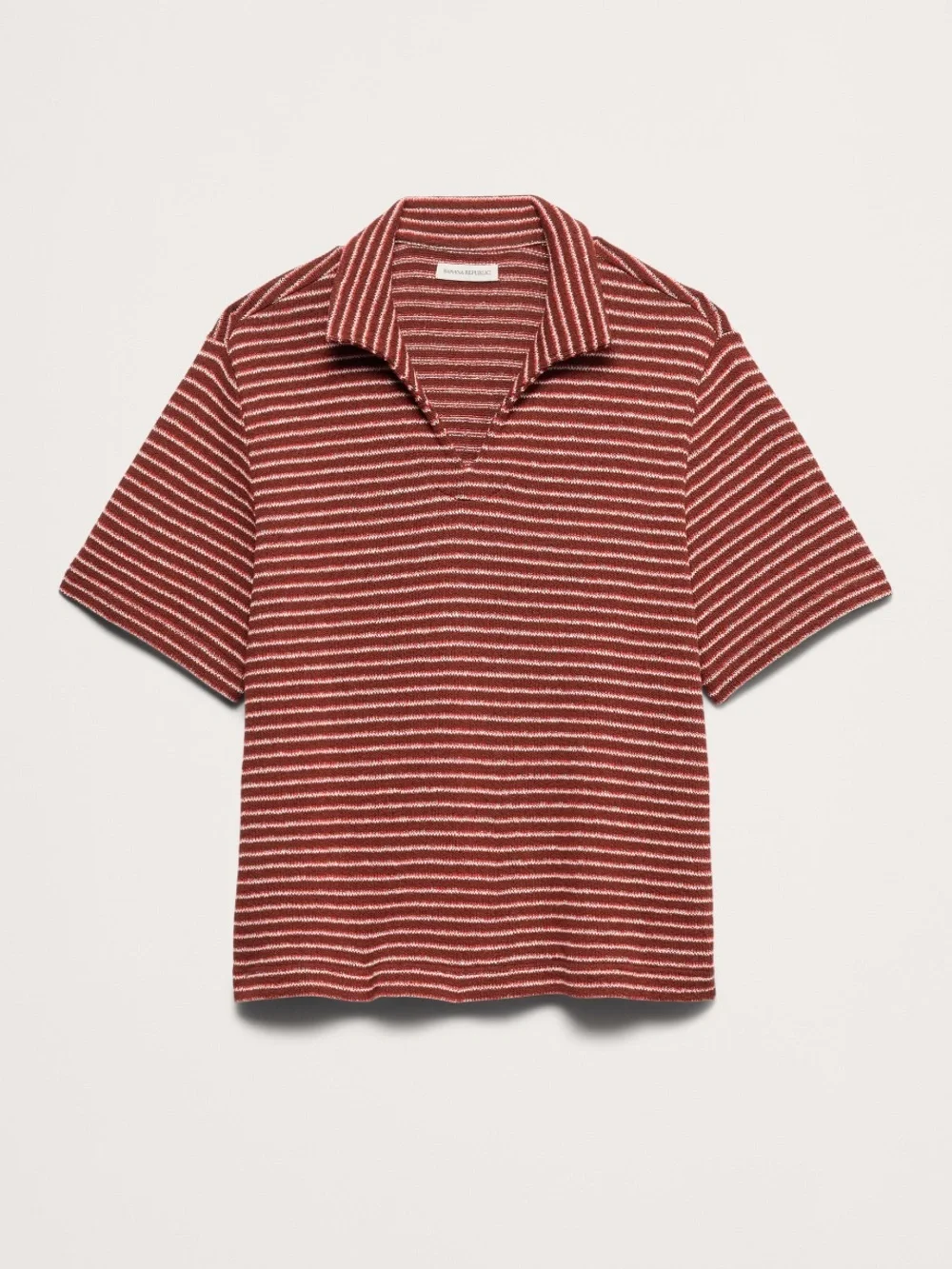 Banana Republic Red and White Striped Polo Shirt - Picture 1 of 4
